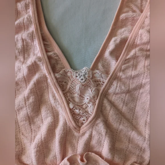 Anthropologie Sleepwear Light Pink Lace Bralette And Bloomers - Picture 3 of 11